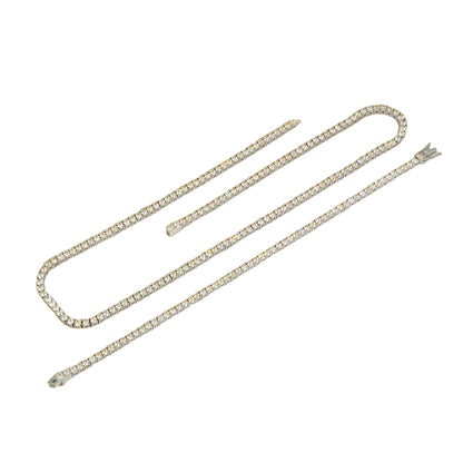 S925 Silver Rose Gold Plated Moissanite Classic Four-Claw Tennis Chain Bracelet