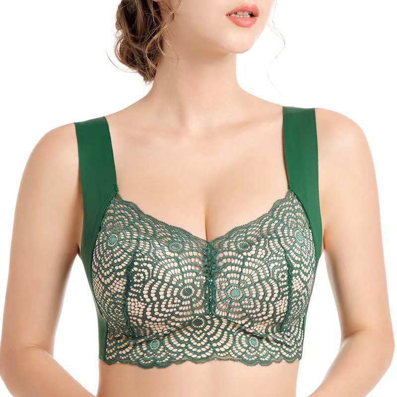Womens Wirefree Lace Pushup Bra Plus Size