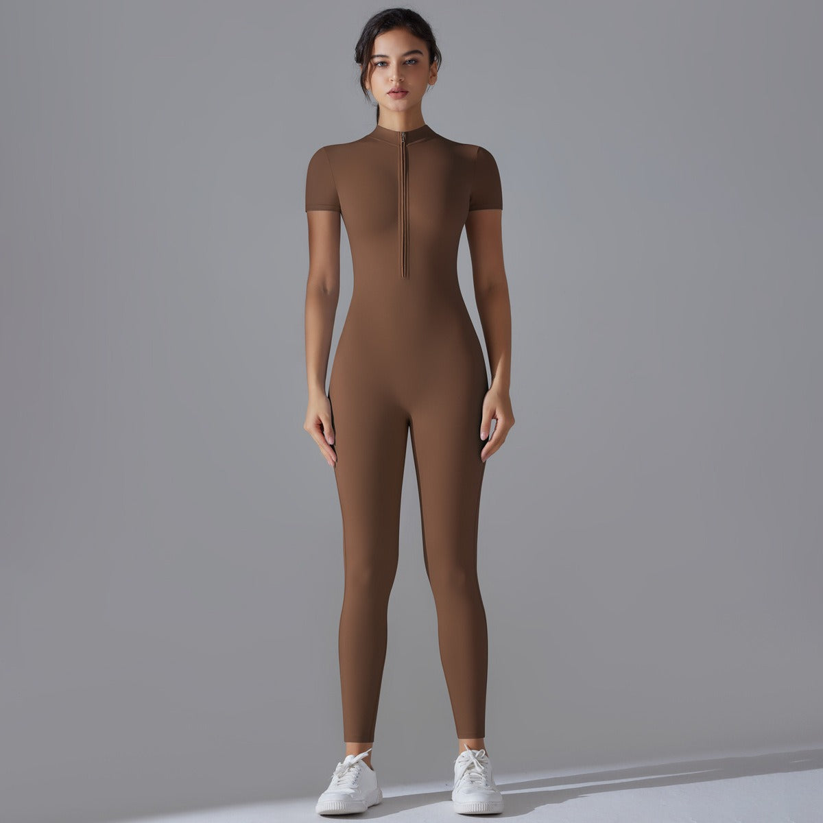 Womens Yoga Jumpsuit with Zipper