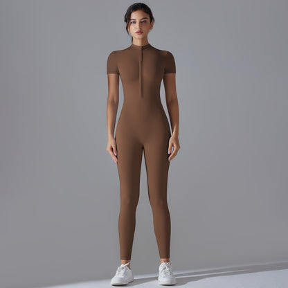 Womens Yoga Jumpsuit with Zipper