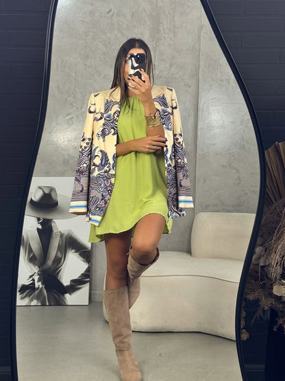 Bohemian geplooide losse jurk en top tweedelige set