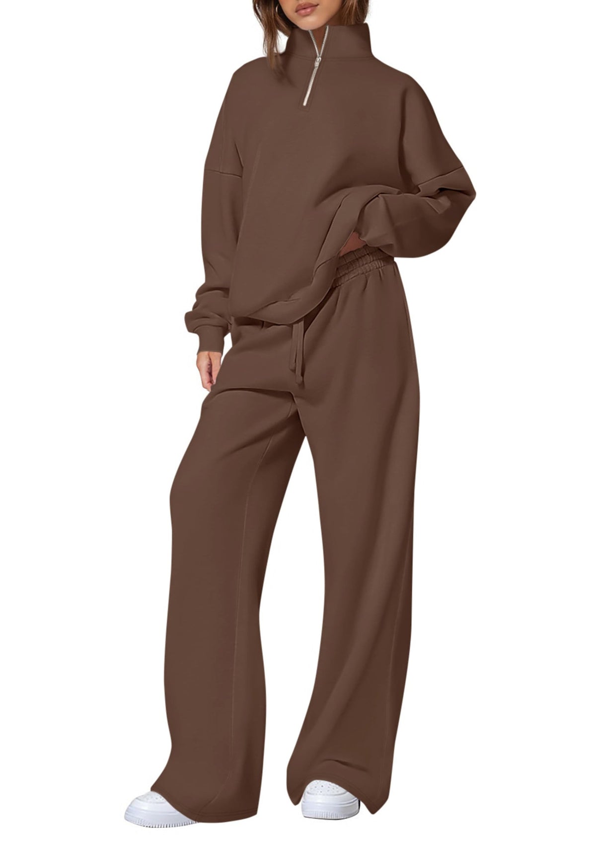 Women's Half-Zip Sweatshirt and Pants Set