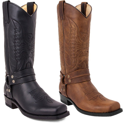 Square Heel Knight Boots for Men