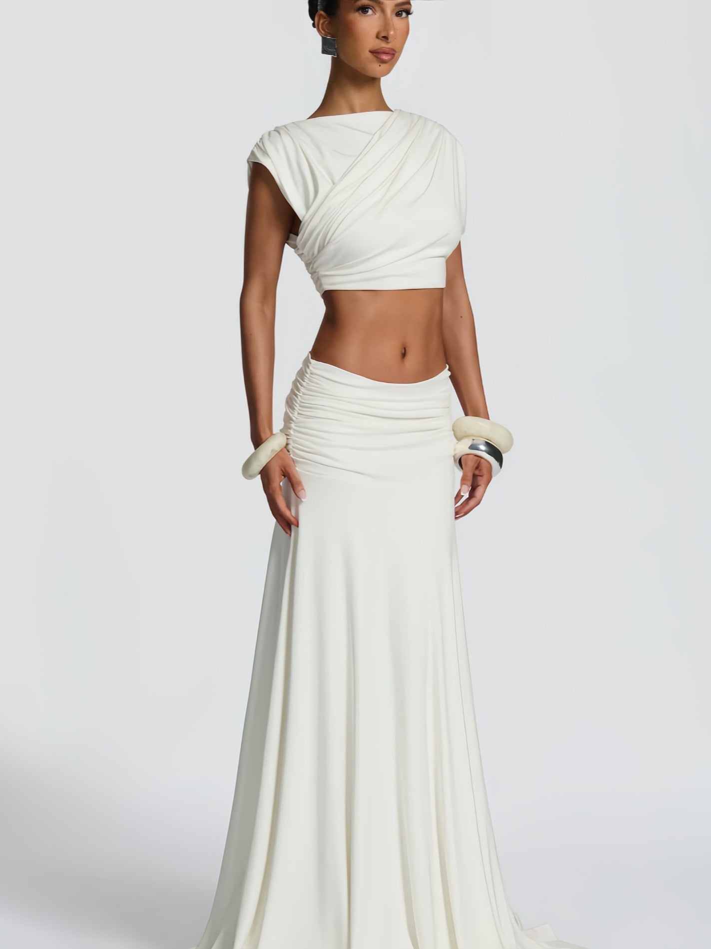Elegante mouwloze top en maxi-rok set voor dames