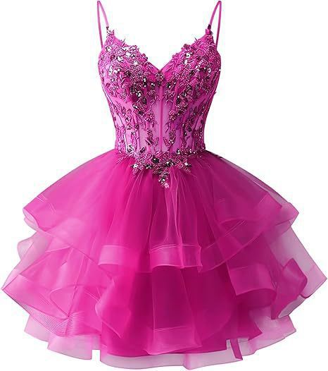 Spaghetti Strap Beaded Sequined Puffy Evening Dress