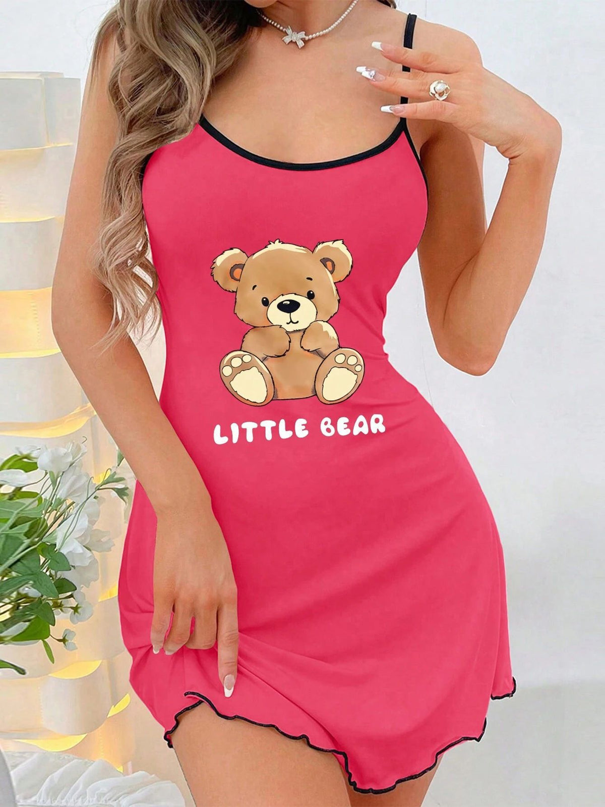 Womens Short Sleeveless Nightdress