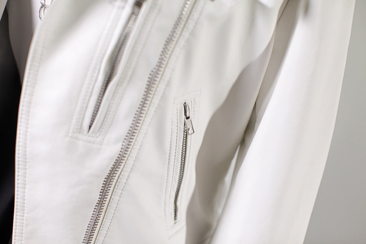 Europese en Amerikaanse dames korte PU leren motorjas