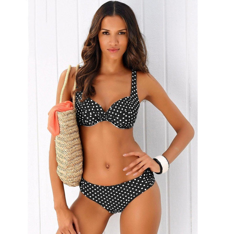 Retro bikini met stippen