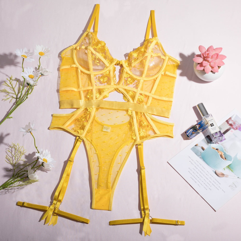 Embroidered Adjustable Body Shaping Bodysuit