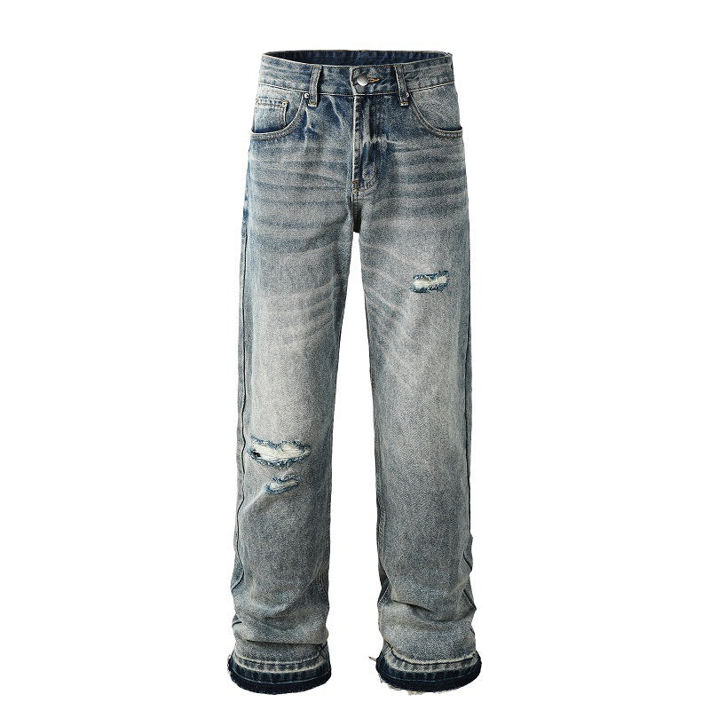 Men's Distressed Straight Denim Pants