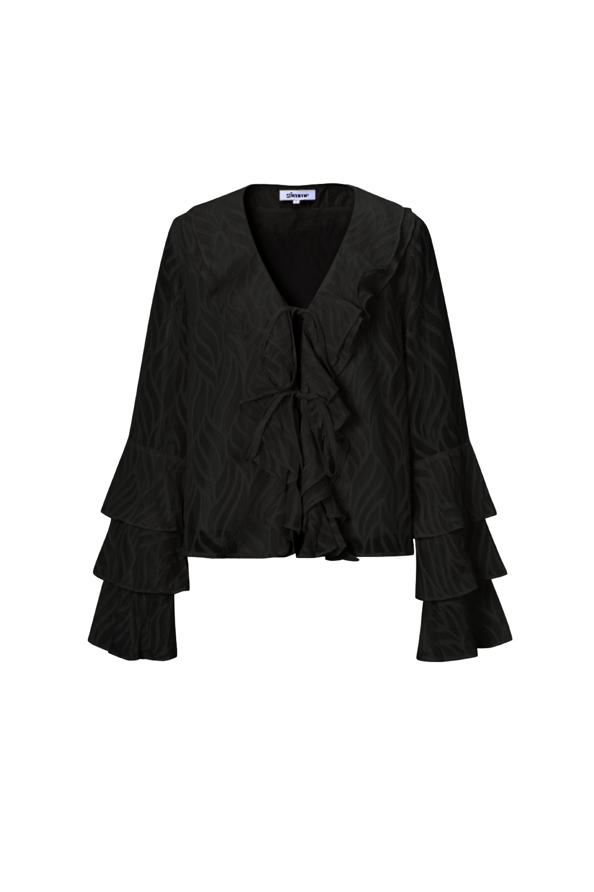 Co-ordset Witte Bladeren - Tops met Lange Mouwen