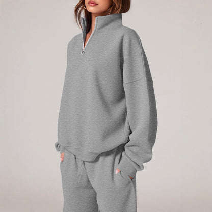 Women's Half-Zip Sweatshirt and Pants Set