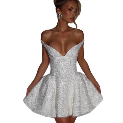 Elegante jurk met pailletten en open rug