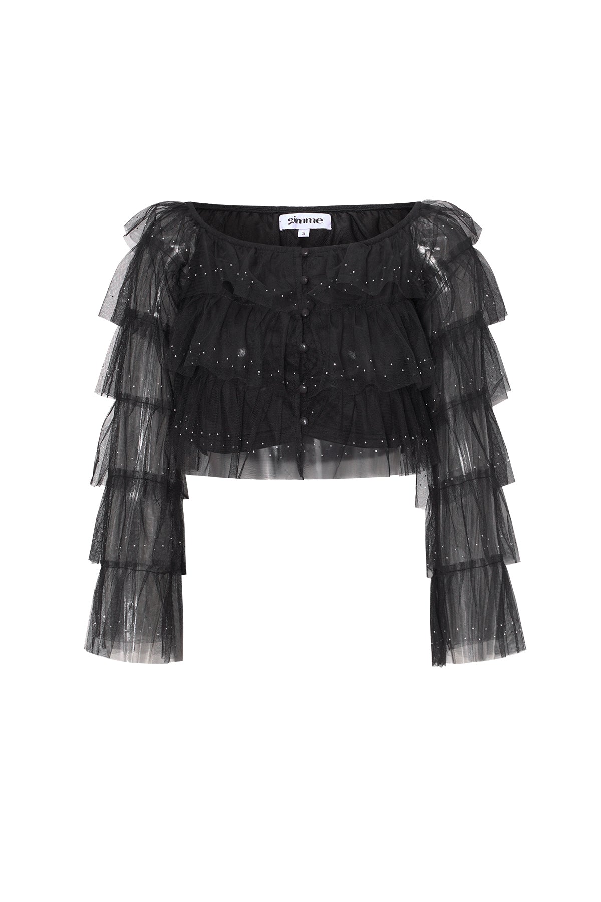 Festival sparkly top met ruches
