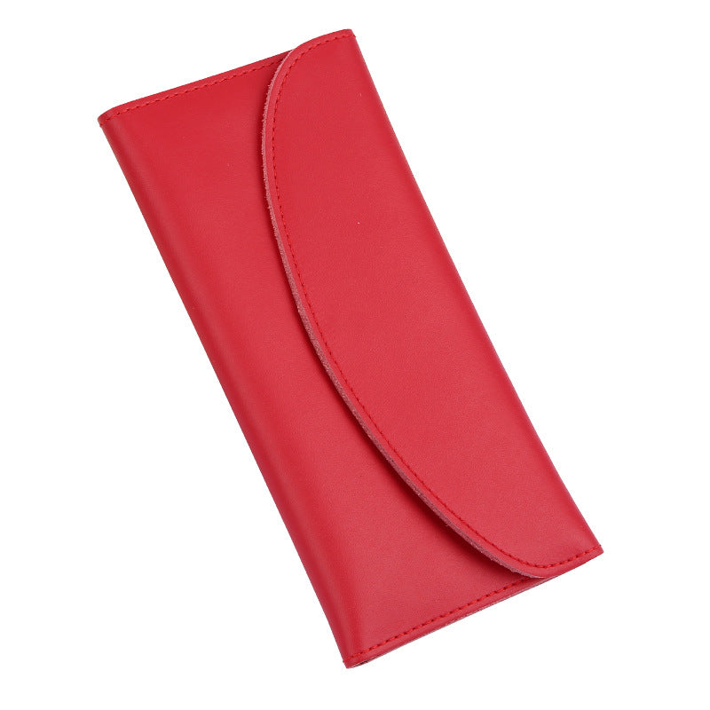 Genuine Cowhide Minimalist Womens Wallet Functional Long Clutch