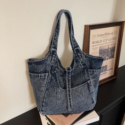 Ladies' Large Capacity Denim Shoulder Bag