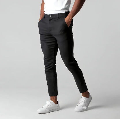Heren Slim Grijs Business Rechte Pantalon