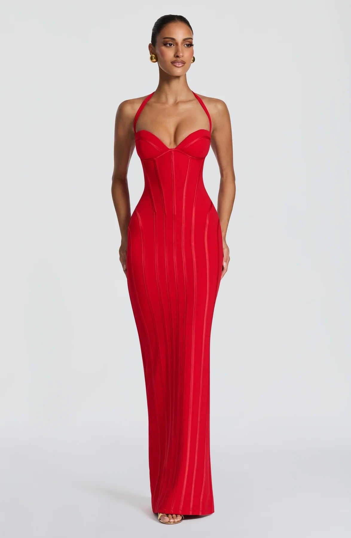 Halter Neck Bodycon Long Evening Dress