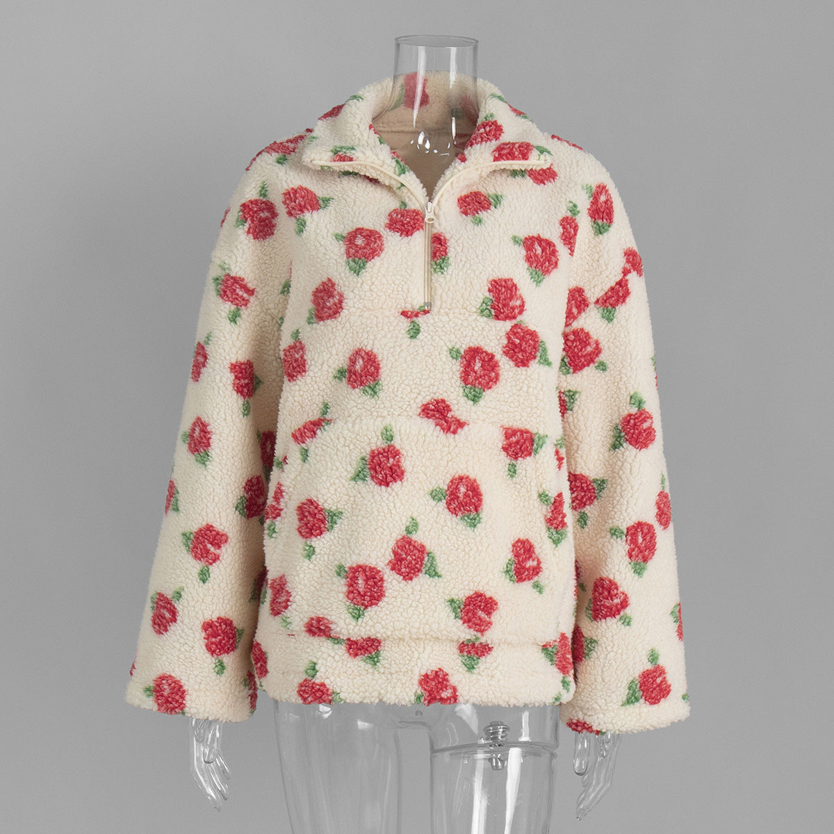 fleece floral sweatshirt
