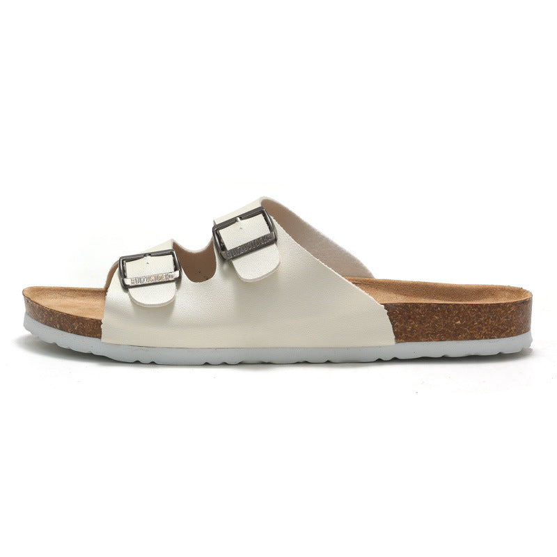 Kurken strandsandalen met gespen voor heren
