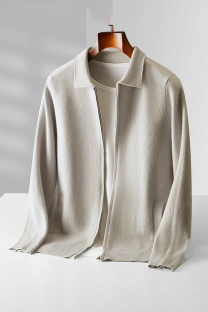 Pure Wool Knitted Cardigan for Men
