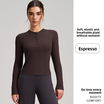 Womens Long Sleeve Yoga Top Fitness Shirt