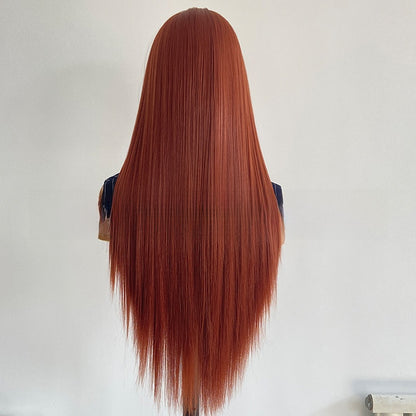 Women's Ginger Brown Front Lace Synthetic Wig