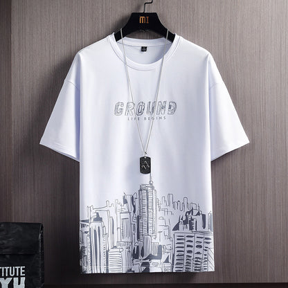 Men's Printed T-Shirt and Shorts Set
