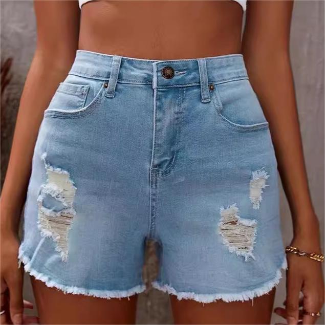 Amerikaanse hoge taille denim shorts voor dames