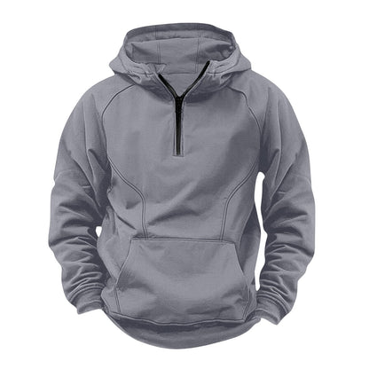 Mens Retro Hooded Zipper Jacket