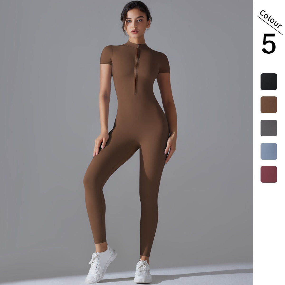 Womens Yoga Jumpsuit with Zipper
