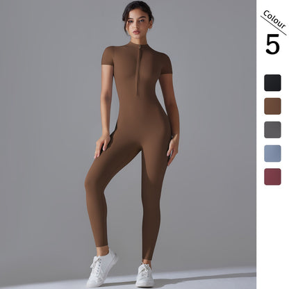 Womens Yoga Jumpsuit with Zipper