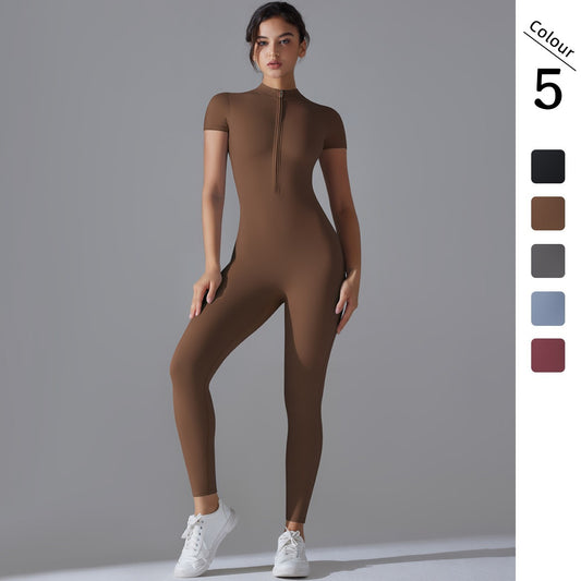 Womens Yoga Jumpsuit with Zipper