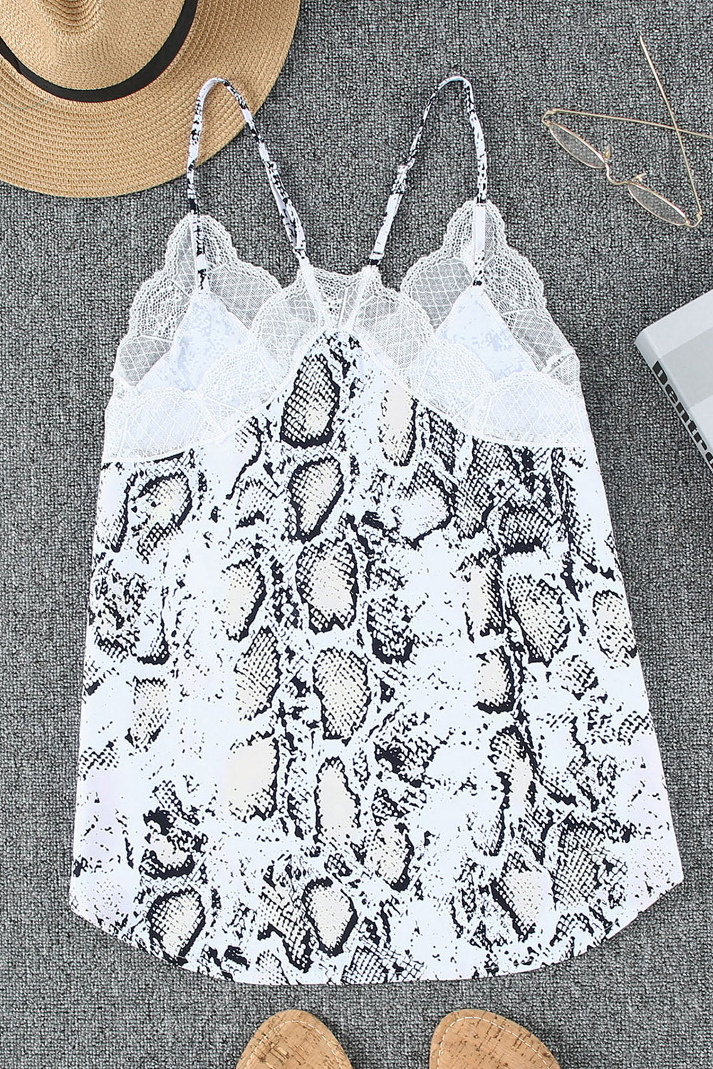 Stripe Lace Cami Tank