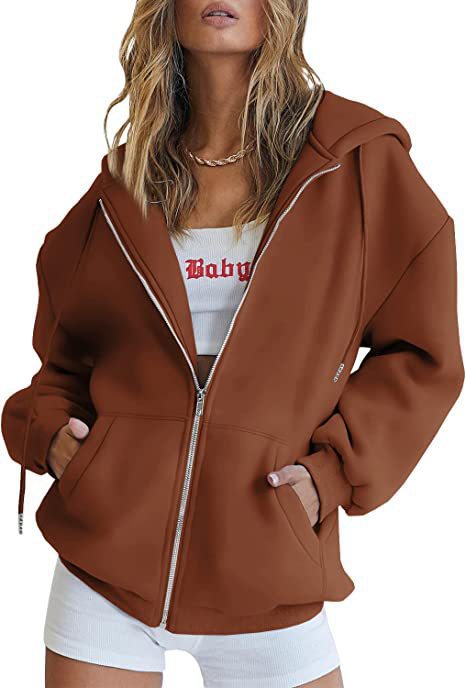 Long-sleeved hooded sweater-style women's coat