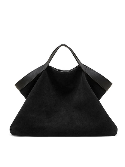 Retro matte leather large capacity commuter tote bag
