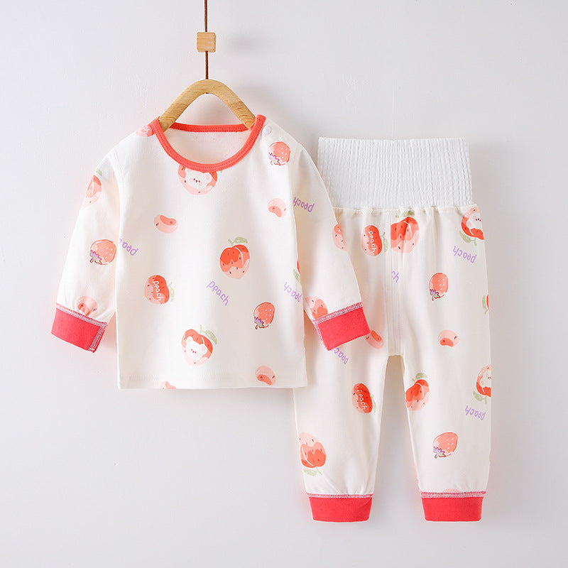 Childrens Cotton Pajama Set Long Sleeve Two-Piece