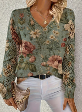 Bedrukte casual trui