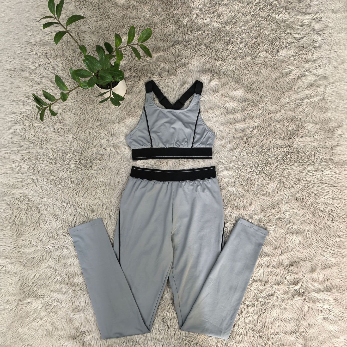 Yoga Sleeveless Push-Up Sports Vest High-Waisted Fitness Set