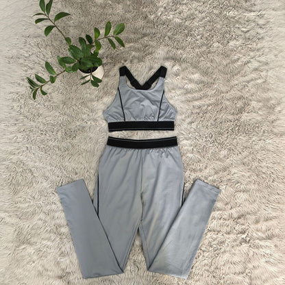 Yoga Sleeveless Push-Up Sports Vest High-Waisted Fitness Set