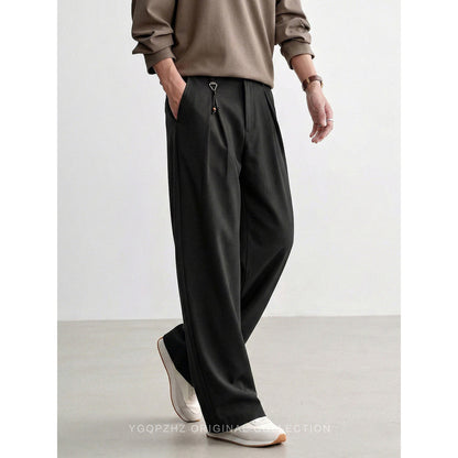 Mens Linen Blend Straight Casual Pants