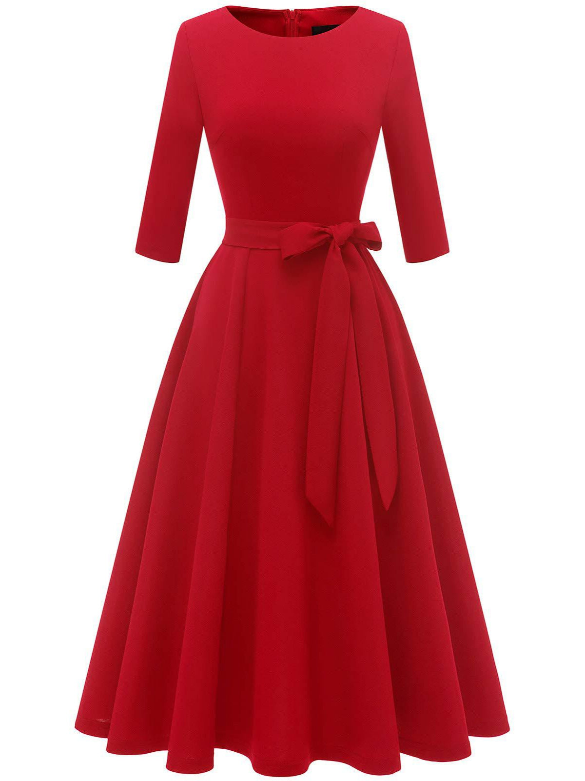Retro Elegant Women's Evening Dress with Oversized Hem