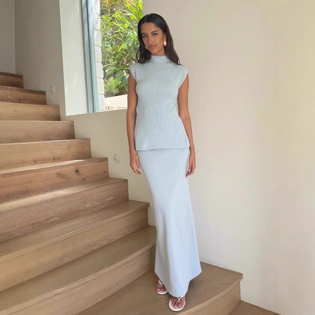 Dames Gebreide Rok En Top Set