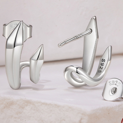 Geometric Double-Layer Earrings Exquisite Stereo Line Earrings