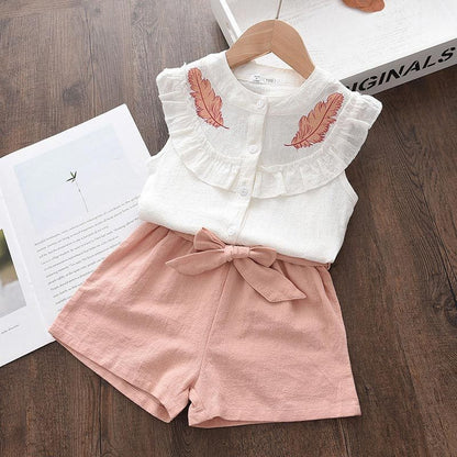 Meisjes katoenen T-shirt en shorts set
