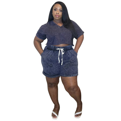 Short Sleeve Shorts Tether Casual Pants suit