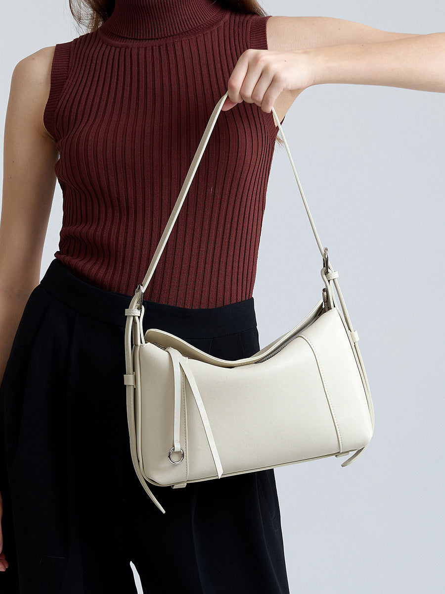 Fashion Cowhide Shoulder Bag with Crossbody Strap