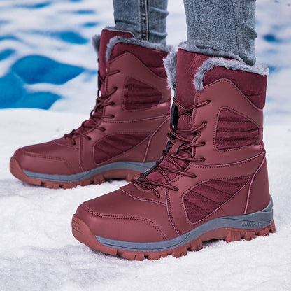 Women Fleece Lined Winter Snow Boots High Top Warm Cotton Shoes