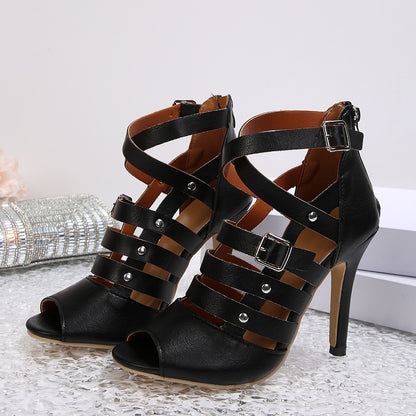 Women's Studded High-Heeled Sandals