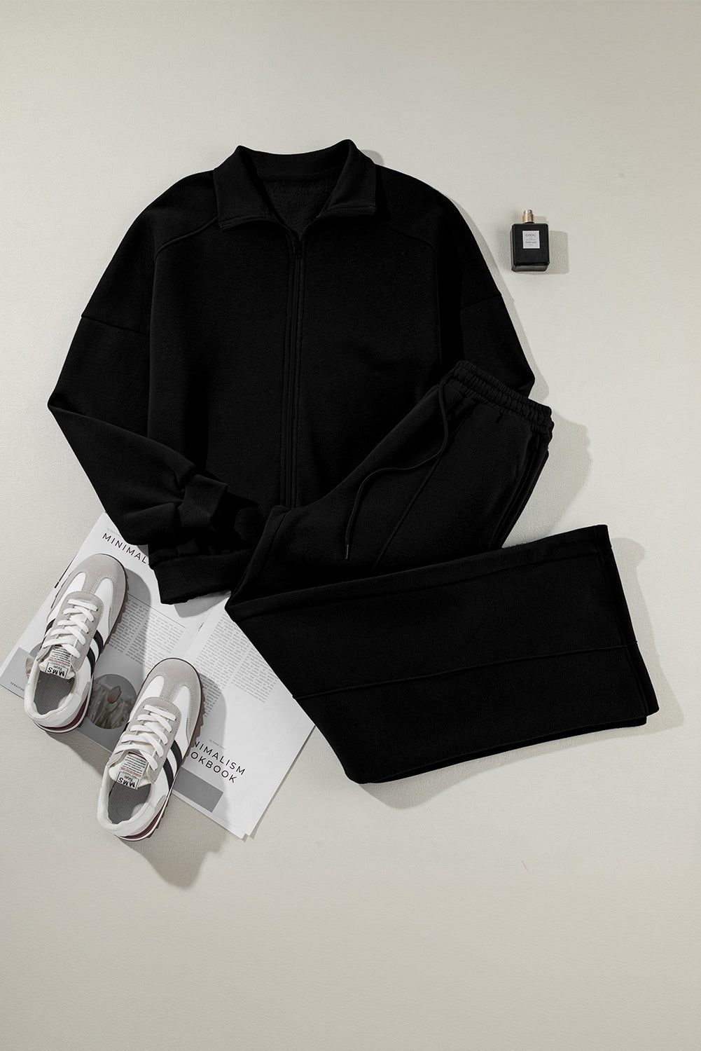 Sweatshirt met halve rits en bijpassende broek